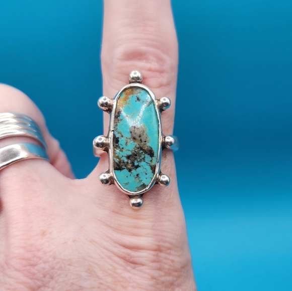 niko beth Jewelry - Turquoise and Silver Oval Ring